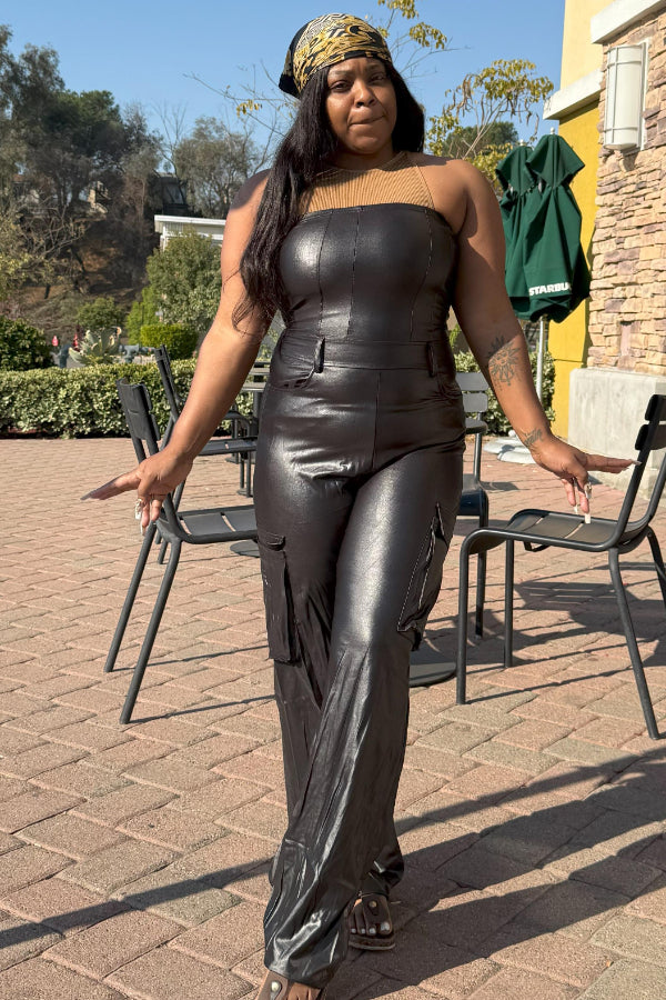 PU Leather Jumpsuits