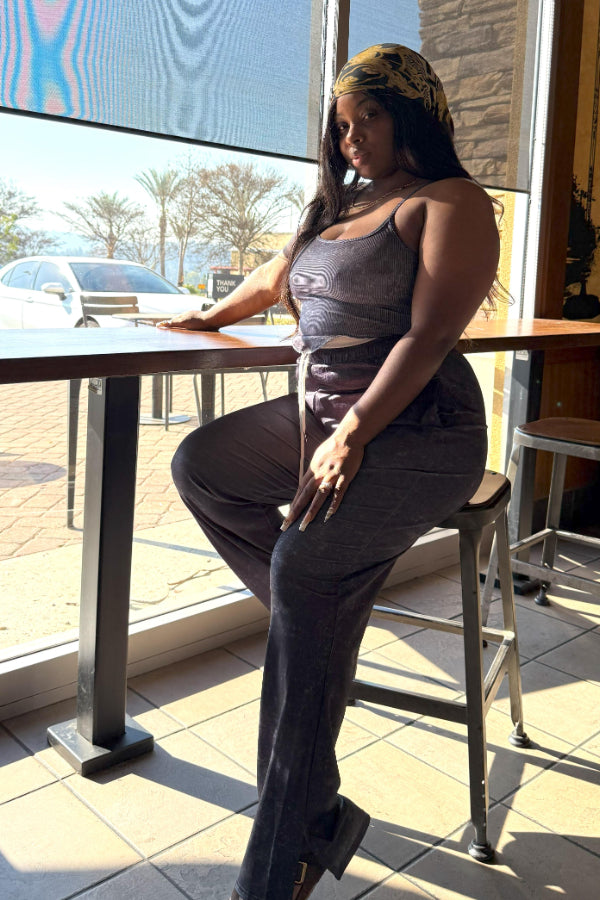 Cropped Top & Wide-Leg Pants Set
