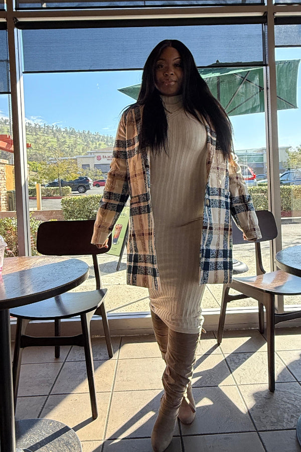 Plaid Wool Coat