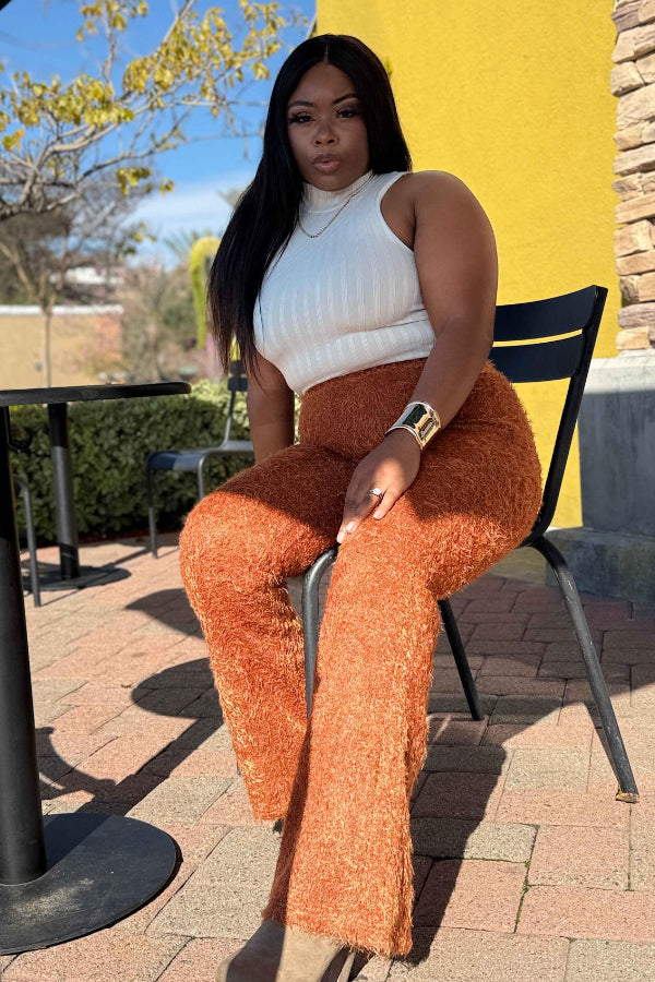 Knit Bell-Bottom Pants