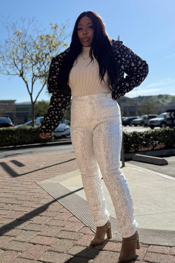 Sequin Skinny Pants