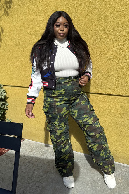Camo Cargo Pants with Cotton Blend