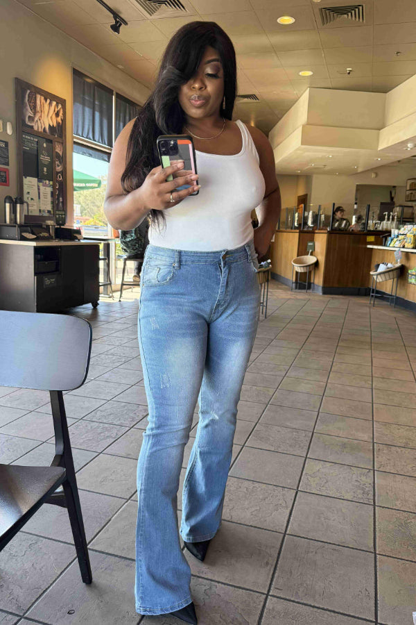 High-Waist Flared Jeans